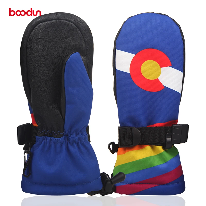 

Children Sports Gloves Winter Waterproof Thermal Snowboard Snowmobile Mittens Outdoor Sports Snowboard Skiing Gloves for Baby