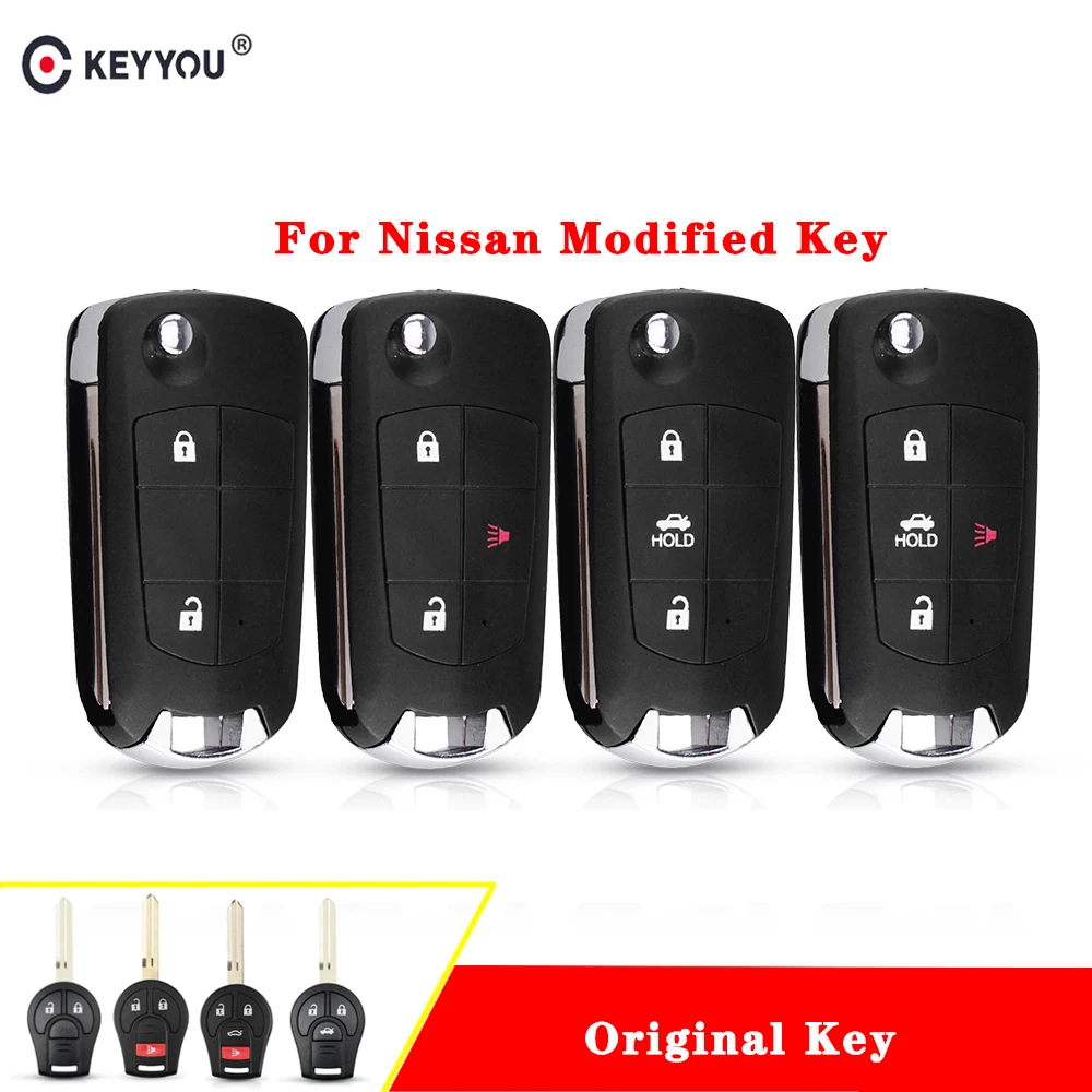 KEYYOU 2/3/4 BTN необработанный чехол для дистанционного ключа с откидной крышкой
