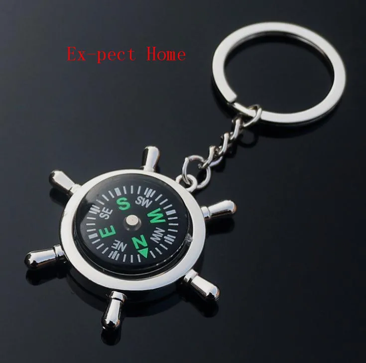 100 шт. компасная цепочка руль автомобиля модные брелоки кольца держатель Морской Руль Подвески Новинка Открытый Отдых подарок