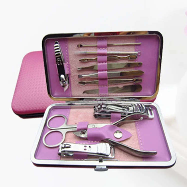 50sets/lot Fashion 12pcs/set Professional Stainless Steel Nail Clipper Scissors Manicure Set