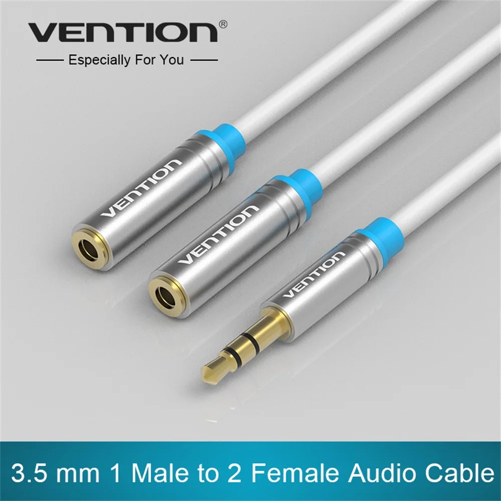 Kopen Vention audiokabel jack 3.5mm man 2 vrouw koptelefoon verlengkabel 3.5mm hoofdtelefoon splitter adapter voor iphone laptop