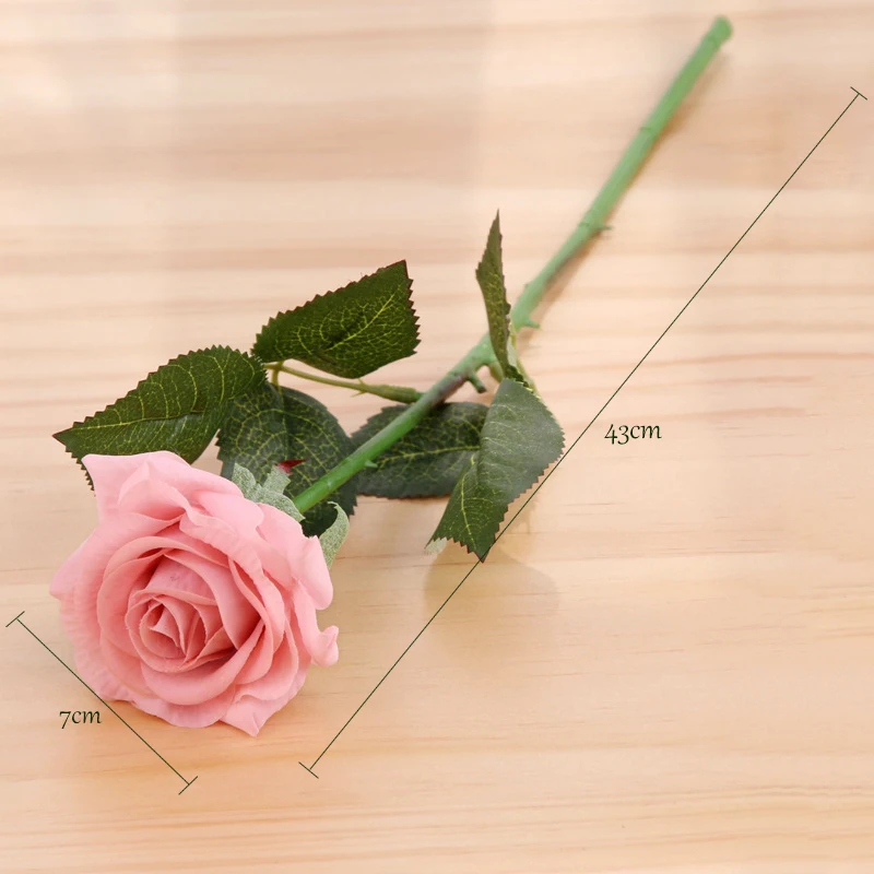 JAROWN Simulation High Grade Rose Branch Artificial Real Touch Rose Wedding Decor Fake Flower Moisturizing Black Rose Home Decor (111)