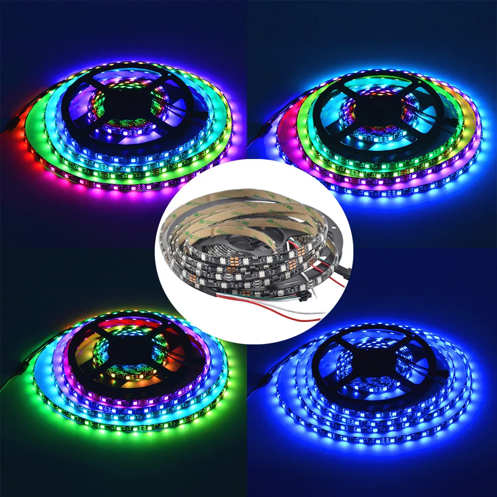 WS2811 5050 SMD RGB полоса Адресуемая 30/48/60 светодиодов/м Светодиодные пиксели внешний 1 Ic