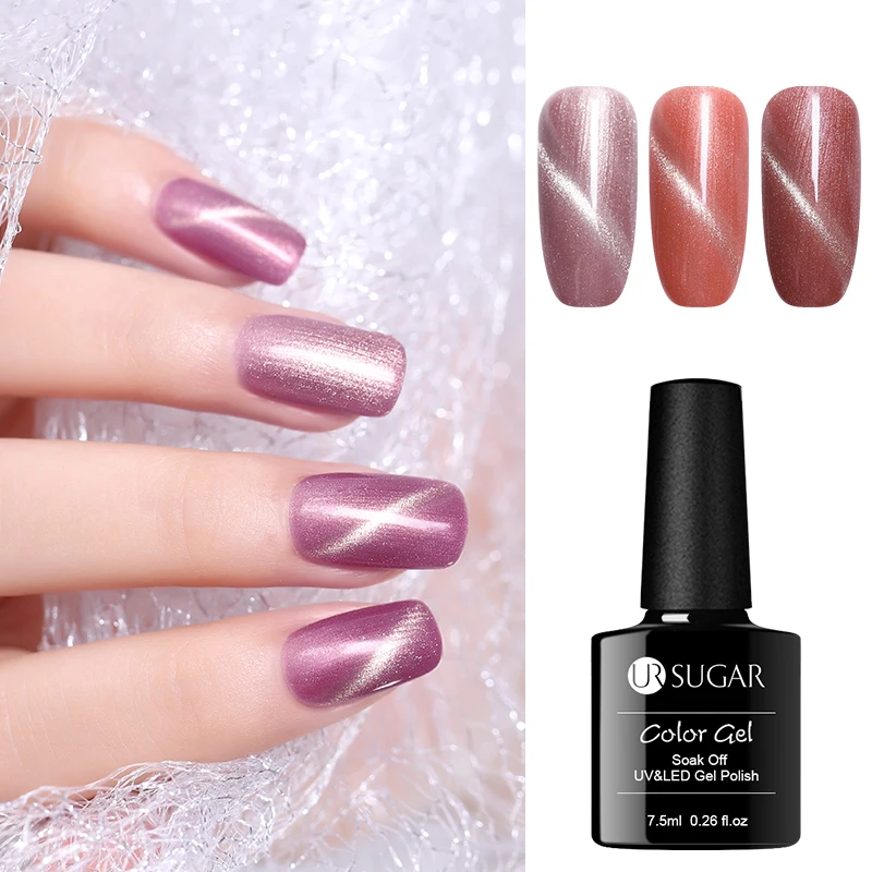 

UR SUGAR 7.5ml Rose Gold 3D Cat Eye Gel Polish Long Lasting Soak Off UV Gel Nail Art Varnish Manicure Design