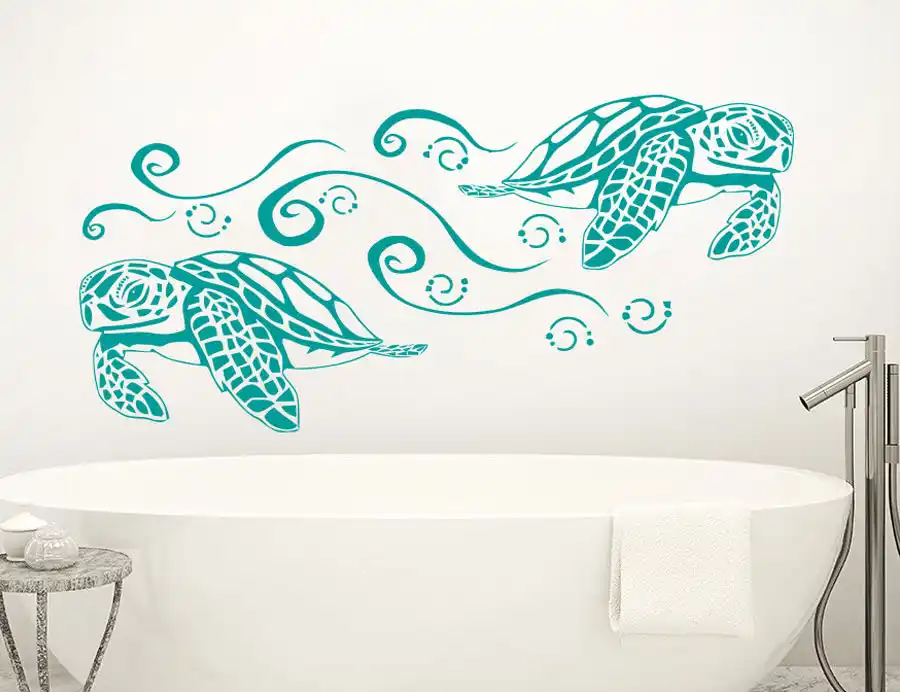 Calcomanias De Pared Tortugas Marinas Animales Fauna Tortuga