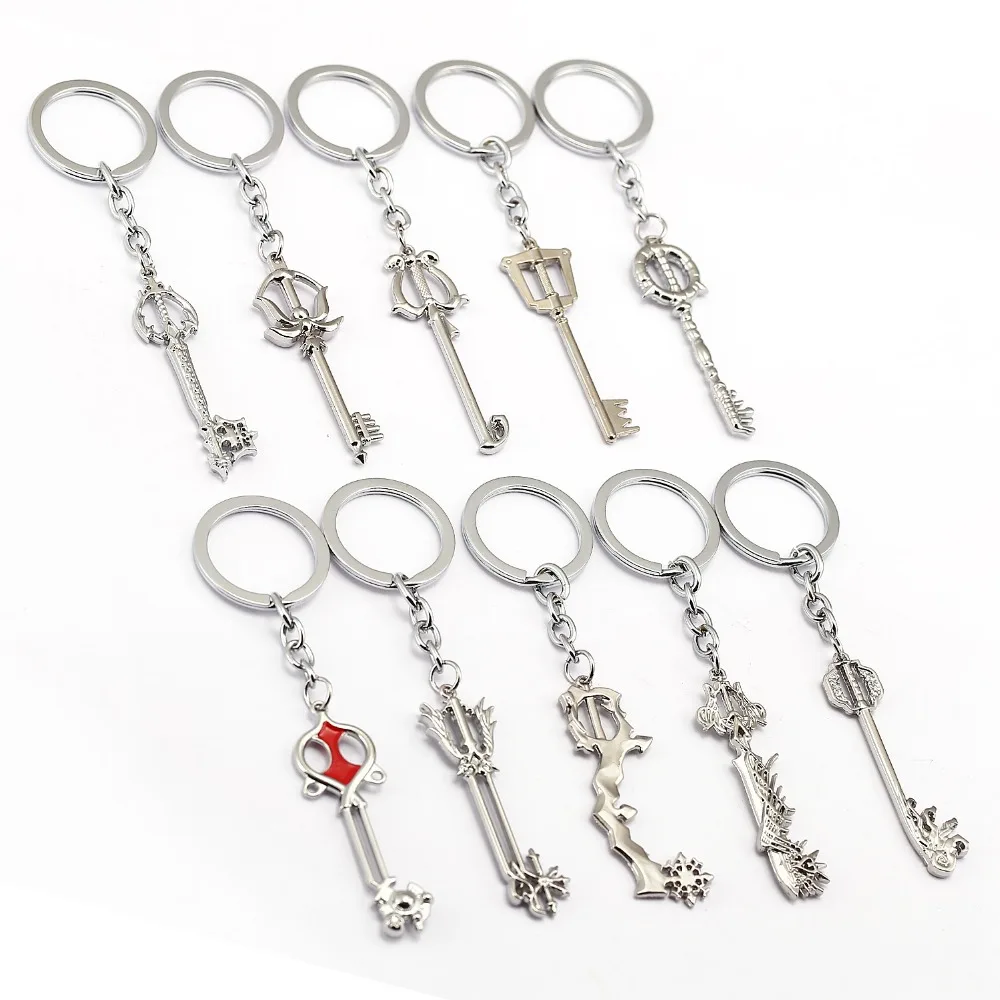 12pcs/lot Kingdom Hearts Keychain Game Key Chain Keyblade Key Ring
