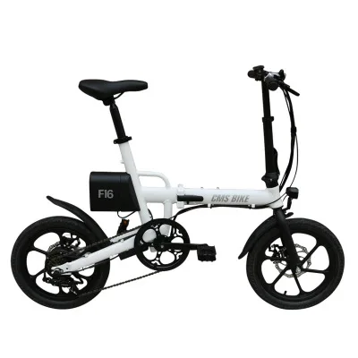 Складная литиевая батарея электрического велосипеда город ebike 16 дюймов 36V250W Мотор велосипед - Цвет: Белый