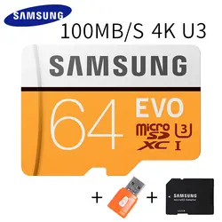 SAMSUNG 100% Оригинальный Micro SD карты 128 ГБ 64 ГБ 32 ГБ 100Mbs карты памяти Microsd 32 ГБ 64 ГБ флэш-карты памяти UHS-I для мобильного телефона