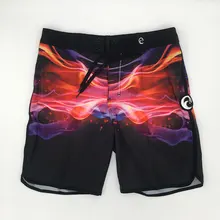 Горячие красные пожарные печати растягивающиеся пляжные шорты мужские пляжные шорты эластан спандекс Пляжные Шорты повседневные шорты-бермуды шорты