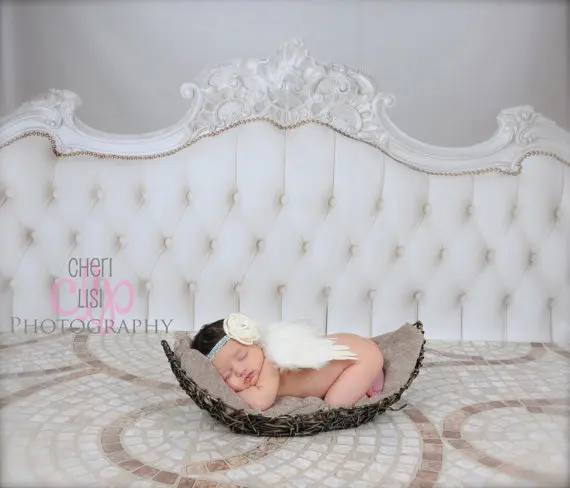 Мода Новорожденный белый новорожденный перо Крылья маленький ангелочек крылья с оголовьем новорожденная фотография Реквизит маленькая девочка аксессуар для волос