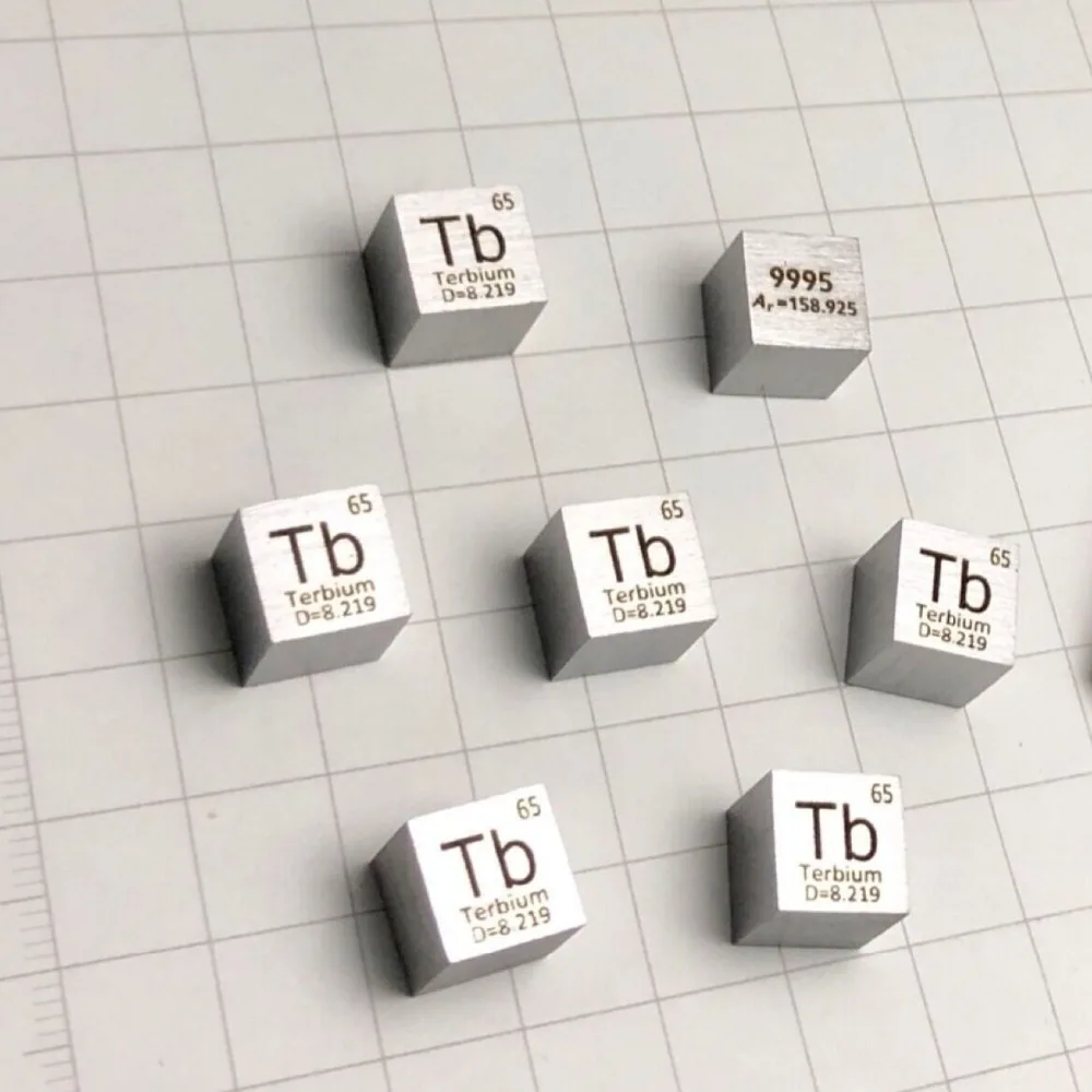 

Tb Terbium Cube Bulk Glass Seal Pure 99.95% Periodic Table of Rare-earth Metal Elements for DIY Research Study School Education