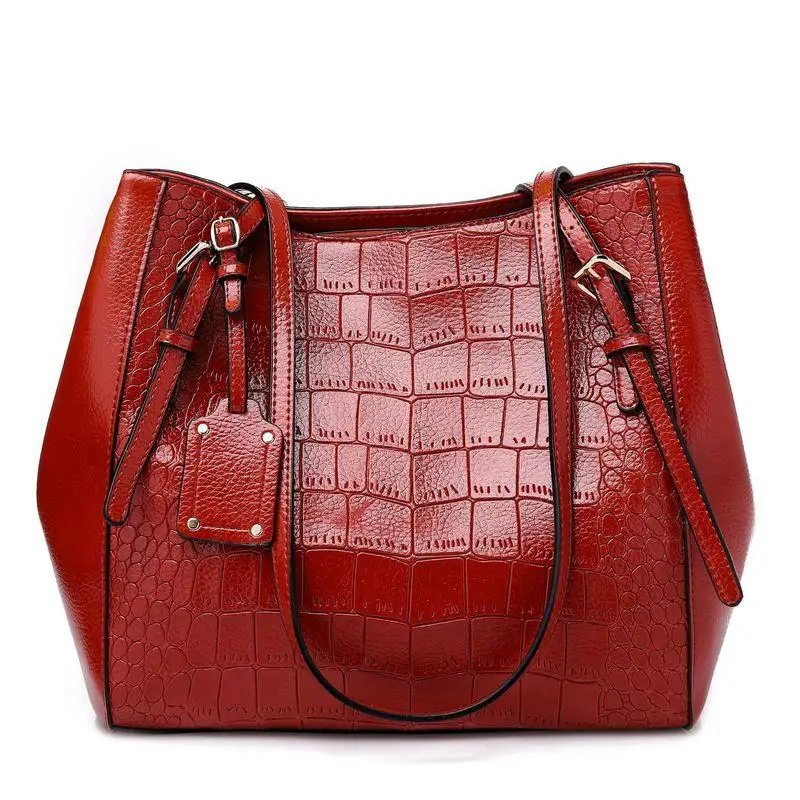 

Alligator Texture Tote Bag Shoulder Hand Bags Large Capacity Soft Handle Women Purses and Handbag