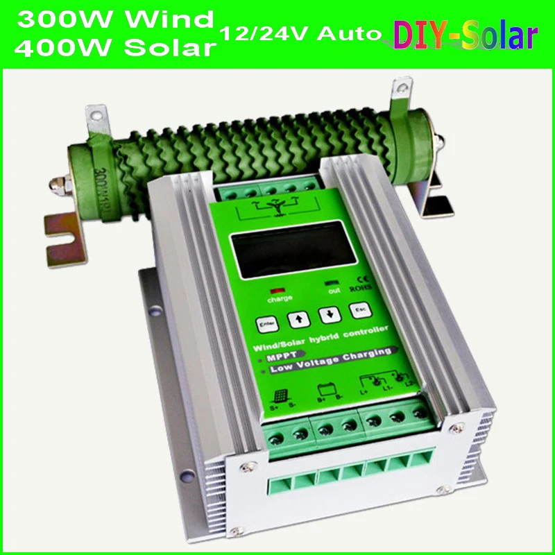 700W 12V/24V Auto Intelligent MPPT Wind Solar Hybrid Controller 35A 400W Wind Power+300W Solar