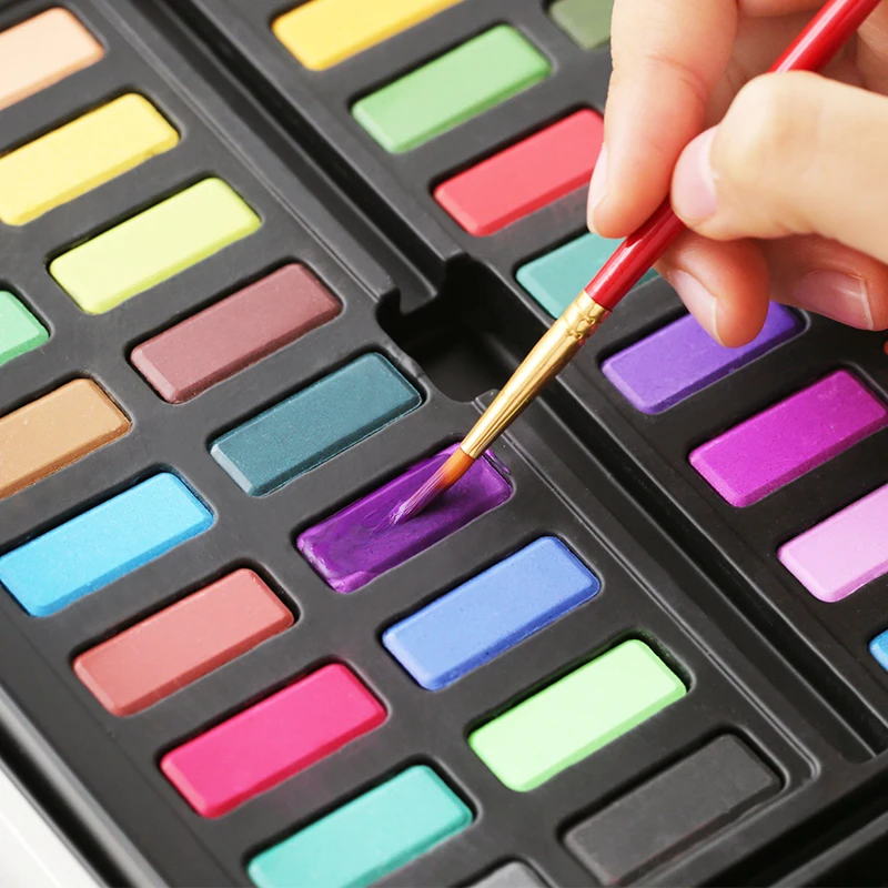 Art 36 color solid watercolor pigments for primary and middle school students to practice watercolor painting