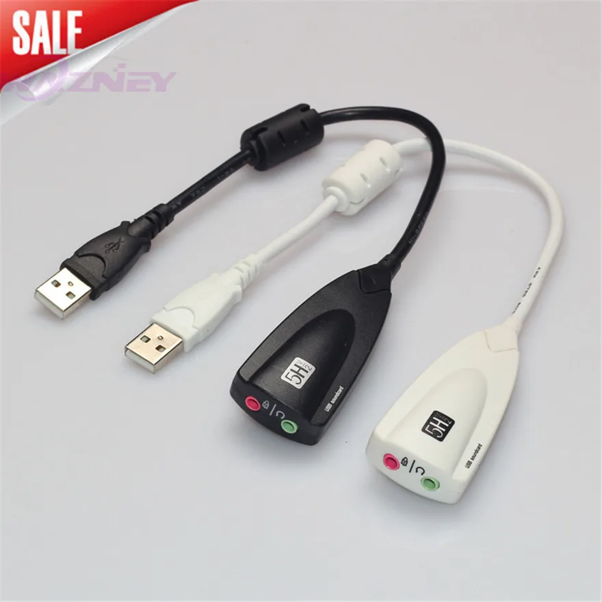 100pc 시베리아 항자성 외부 USB 사운드 카드 7.1 어댑터 5HV2 3D 오디오 헤드셋 마이크 3.5mm 노트북 PC 전문