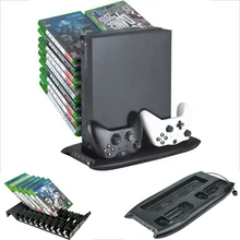 Вертикальная подставка вентилятор охлаждения с игровых дисков хранения башня крепления и DualShock Зарядное устройство, контроллер зарядная станция для Xbox One X