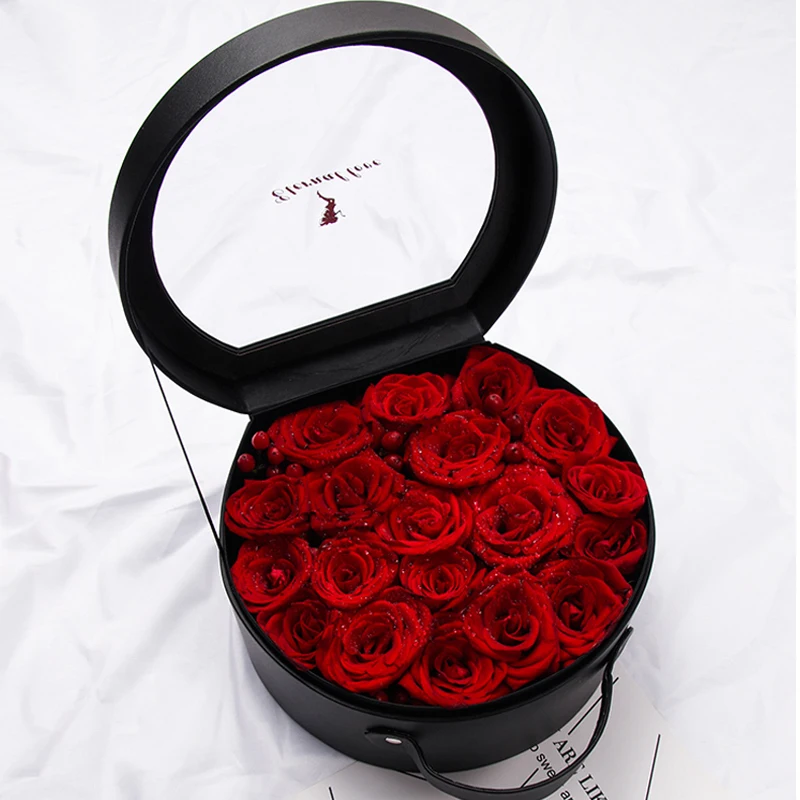 Прозрачные Кожаные Цветочные коробки объятия ведро букет флорист подарочная упаковочная коробка День Святого Валентина розы коробки украшения свадебной вечеринки