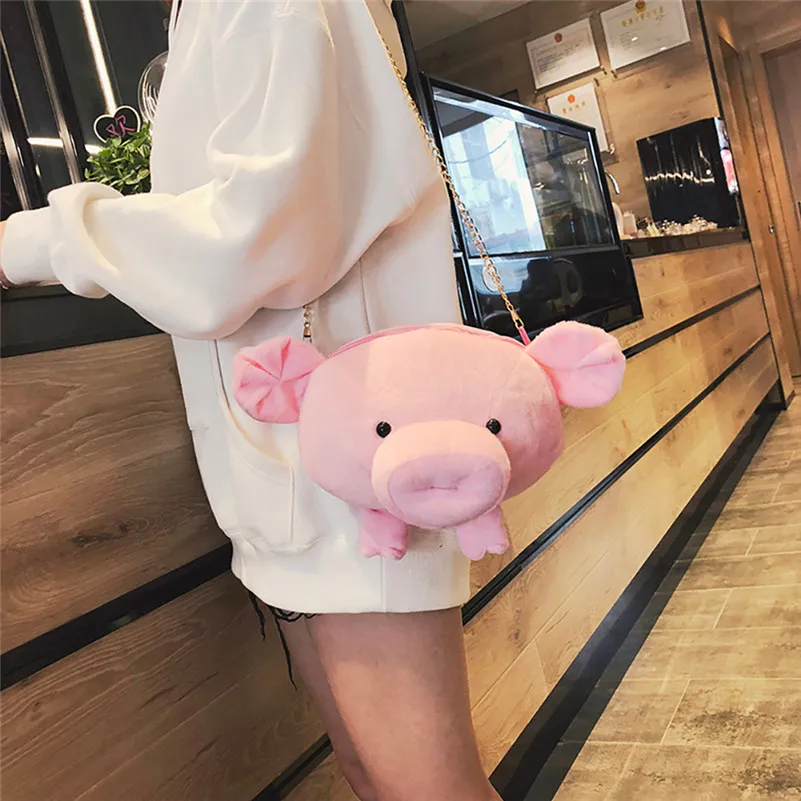 Забавная маленькая сумка Tide милая плюшевая форма свиньи на плечо sac dos enfant kawaii для