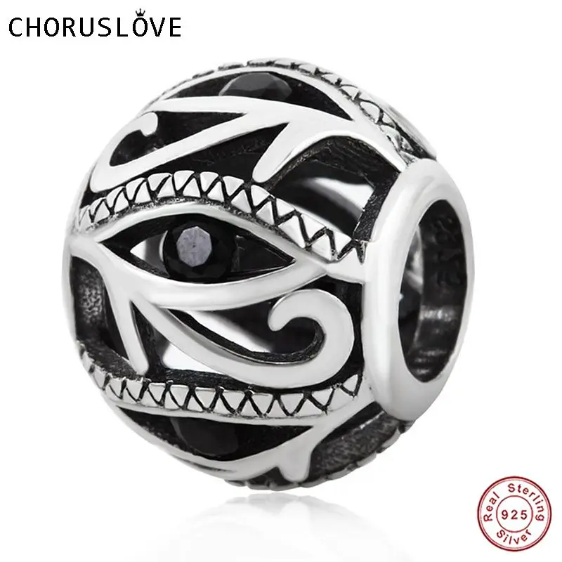 Choruslove Genuine 925 Sterling Silver Openwork Evil Eye Charm Bead fit Bracelets and Necklaces for Halloween Gift CWS0155 | Украшения и