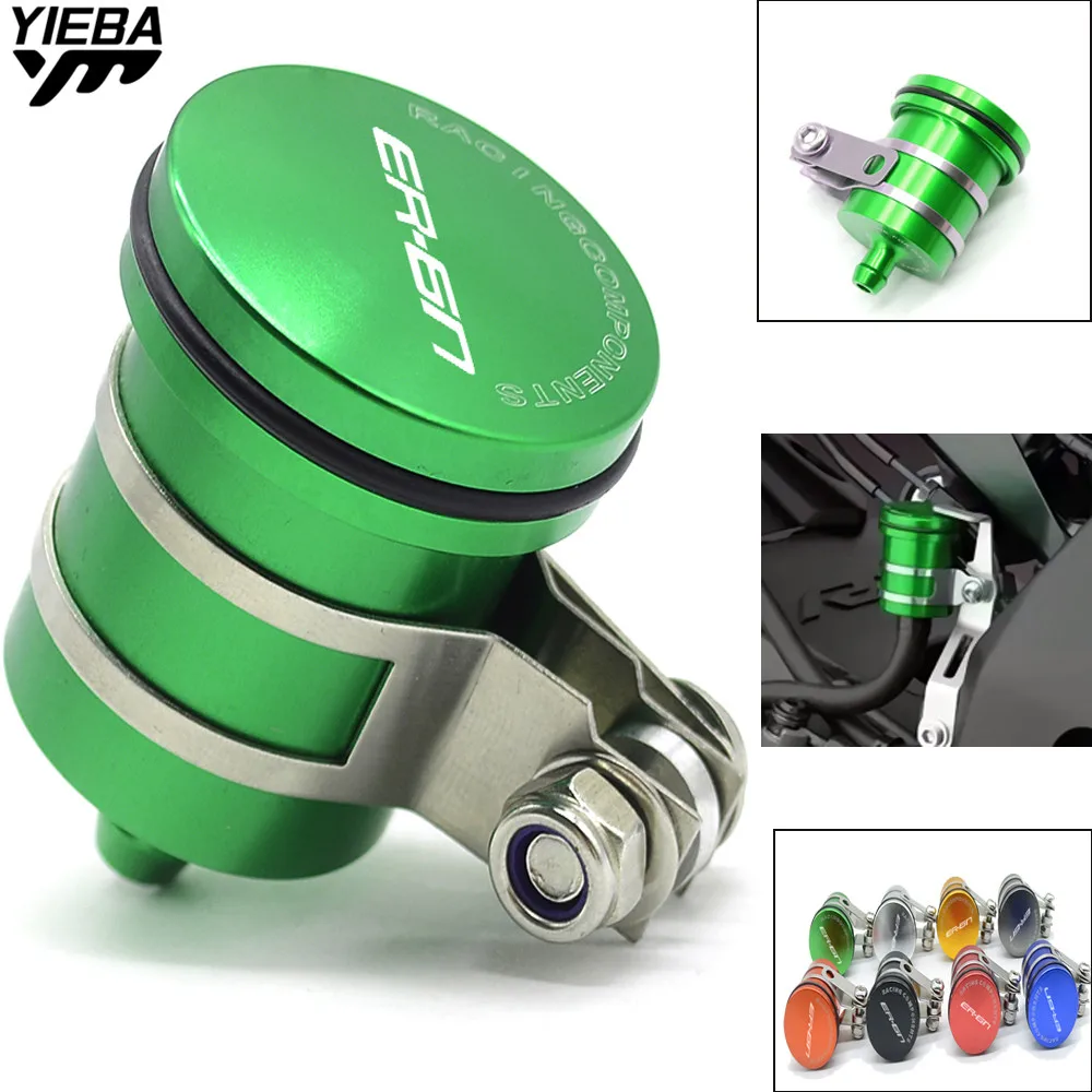 Universal Motorcycle Fluid Reservoir Brake Clutch Tank Oil Cup For KAWASAKI NINJA 650R/ER6F/ER6N 09-17 ER6-F ER-5 Z900 With logo