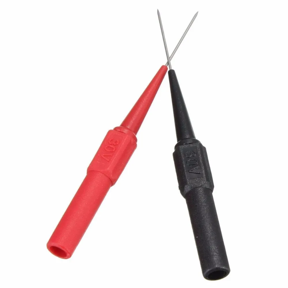 

2Pcs Test Probe Stainless Steel Needle Tester Lead Probe Tip For Multimeter Tool Kit Test Probes Needle Red Black