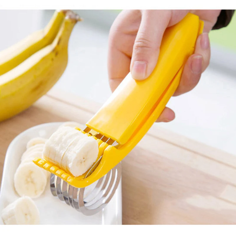 Useful Stainless Steel Banana Blade Slicer Creative Fruit Cutters Cuke