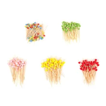5 цветов 12 см одноразовые бамбуковые шампуры любовь фрукты вилка десерт торт знак коктейльные палочки милые еда буфет кекс топперы Вечерние