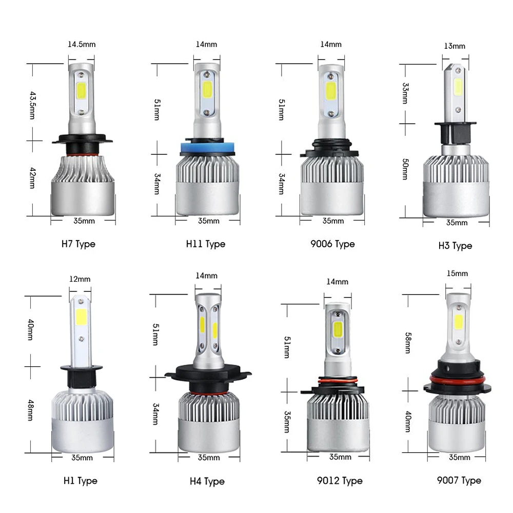 Oslamp H4 светодиодные светодиодные лампы Led лампа для авто H7 фары автомобиля 72 Вт 8000LM 6500 К LED H1 автомобилей лампочки S5 COB 9007 9005 HB3 9006 HB4 H3 фар авто LED H11 Туман лампа