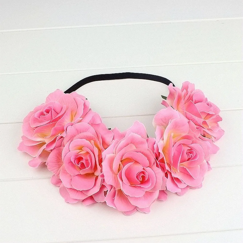 Gradient pink Модные женские туфли для девочек, цветок розы масляной живописи Подставки для фотографий невесты лента для волос аксессуары для празднования Хеллоуина SSA-19ING - Цвет: Gradient pink