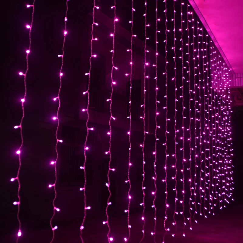 600LEDS 6 3M LED Holiday Lighting Fairy 110V 220V Colorful Curtain String light Wedding Garden Party