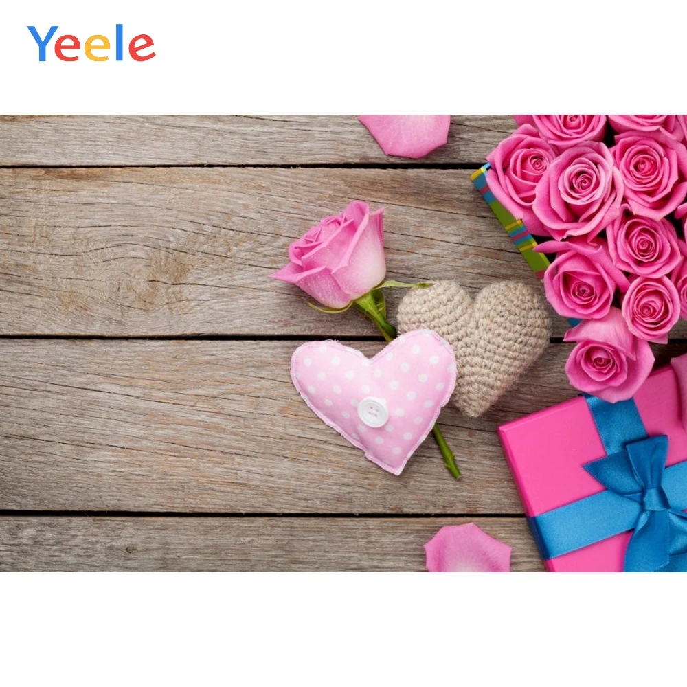 

Yeele Red Rose Love Heart Gift Wooden Bred Baby Photography Backgrounds Customized Photography Backdrops For Photo Studio Lover