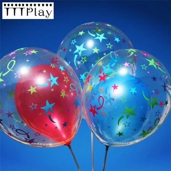 

10pcs/lot 12inch Clear Fireworks Star Romantic Balloon Inflatable Transparent Balloon Birthday Wedding Decoration Party Supplies
