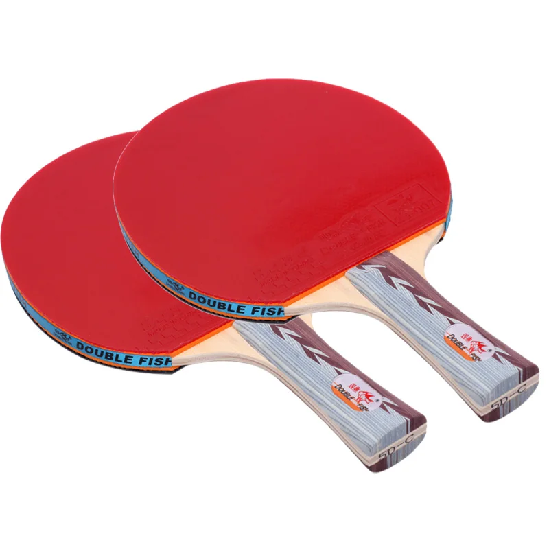 Doublefish 5 ستار 7 طبقات تنس طاولة مضرب متوهج مقبض مجداف الزيزفون Ayous سريع هجوم حلقة للمبتدئين 2 مضارب 2 حقيبة