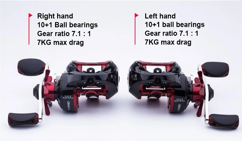 Двойная катушка Рыболовная катушка супер легкая катушка baitcasing 7,1: 1 Передаточное отношение магнитный тормоз ловля карпа рыболовное снаряжение