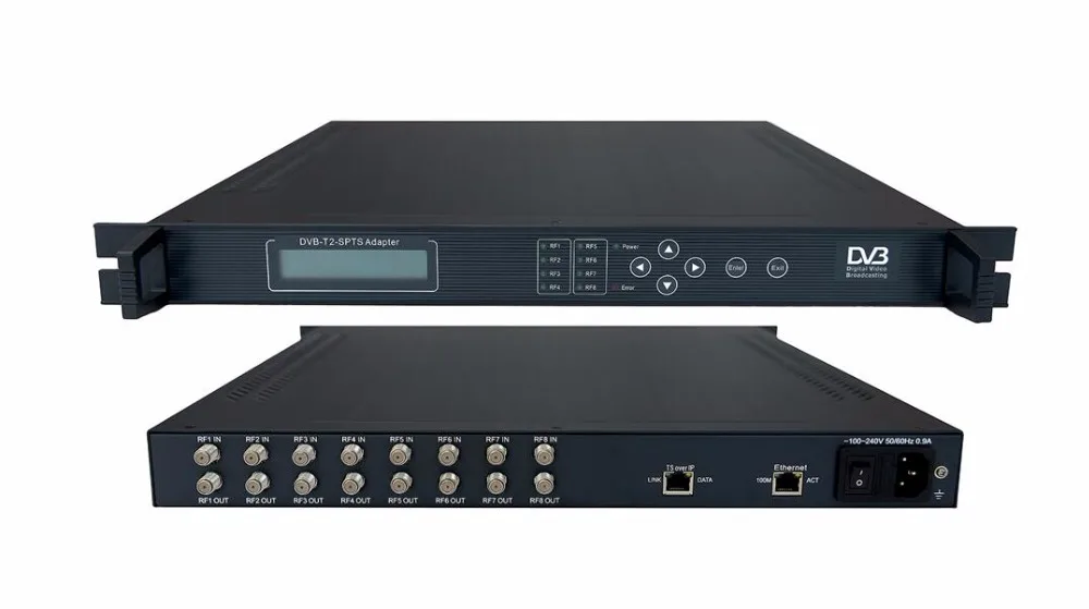 8 * DVB S2 4QAM IP трансмодулятор с MUX Scrambler (8 S/S2 + 3 ASI in 4in1 C RF out) цифровая ТВ система SC
