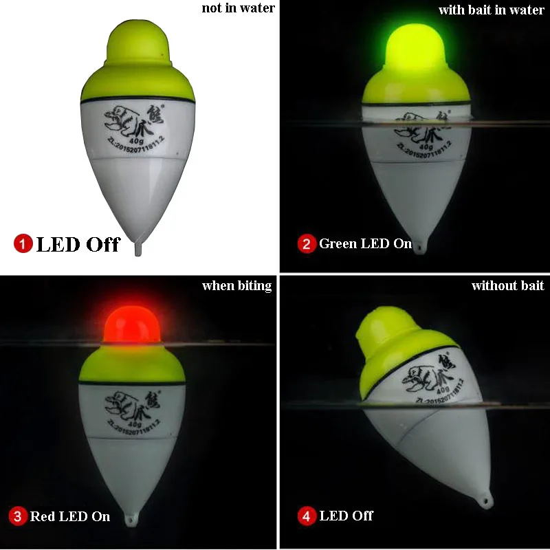Умный поплавок для рыбалки, сигнализатор укуса рыбы, триггер, светодиодный светильник, автоматически ночной электронный умный буй