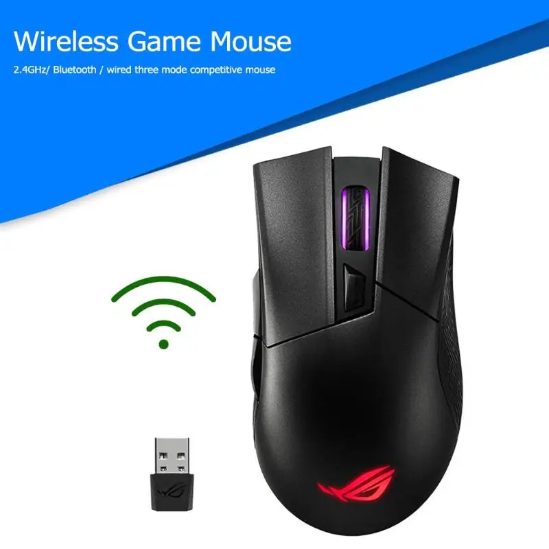 

ASUS ROG Gladius II 2.4GHz Wireless Bluetooth Mouse Aura Sync RGB 16000 DPI 400 IPS Optical Sensors BLE Mice