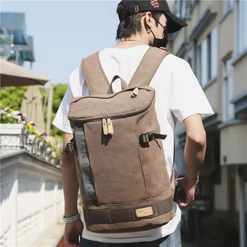 

Large Capacity Men's Canvas Backpack Multifunction Travel School Shoulder Bags male Rucksack 15.6 inch Laptop Casual Backpacks