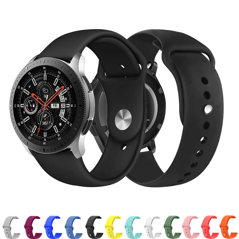 22mm 20mm Silicon watchband for Samsung Gear S3 S2 sport Frontier Classic Band for huawei gt 2 galaxy watch 42mm 46mm SM-R800 46