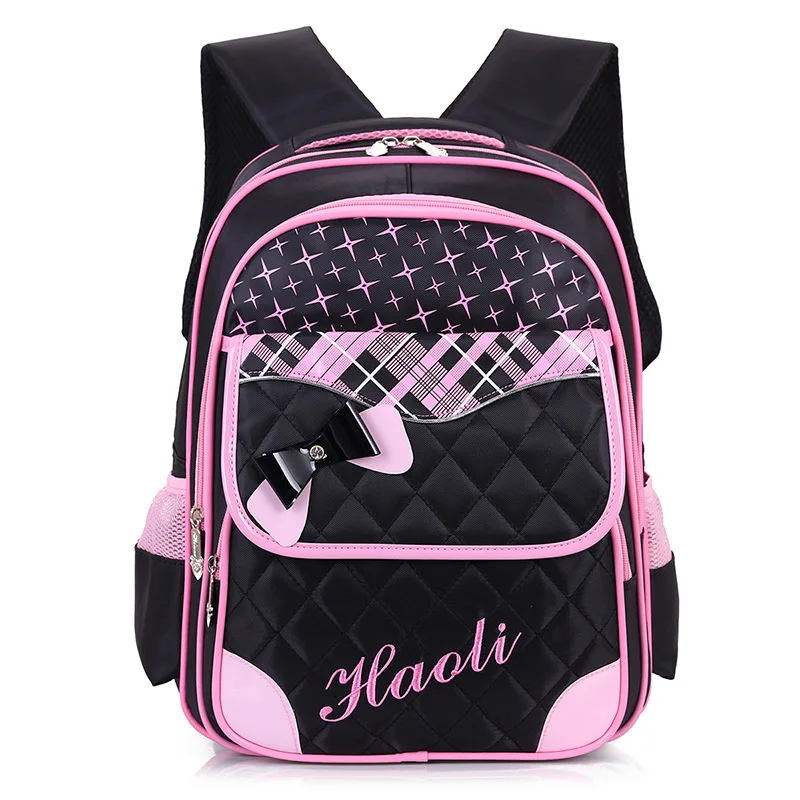 Водонепроницаемый детский школьный рюкзак для девочек детский ортопедический рюкзак школьный детский школьный рюкзак портфель Sac enfant - Цвет: black