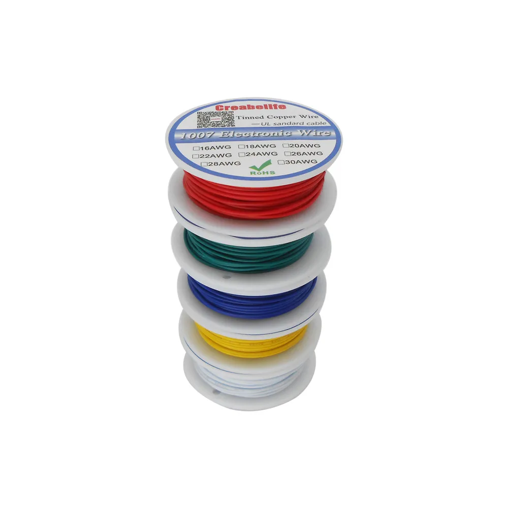 10m /lot UL1007 30AWG 10 Colors Electrical Wire Cable Line PVC Tinned Copper PCB Wire RoHS UL Certification Insulated LED Cable