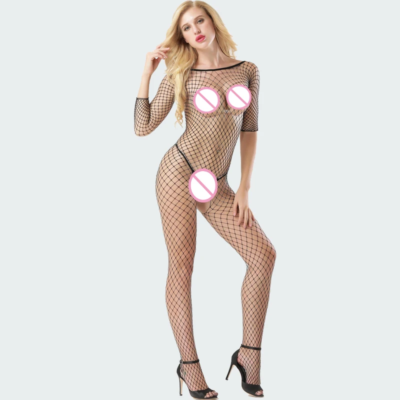 SEELIEES Sexy Lingerie Fishnet Body Suit Mesh Pantyhose Full Body Transparent Erotic Underwear For women Body Stocking SC22