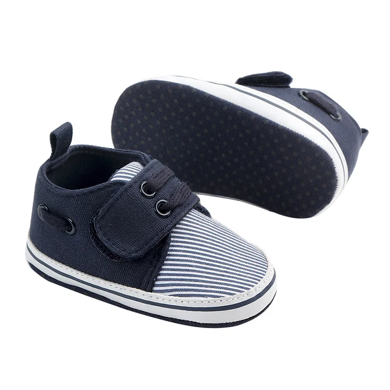 Тканевая обувь для маленьких мальчиков; модная мягкая полосатая обувь для новорожденных; обувь для мальчиков; весенние ходунки
