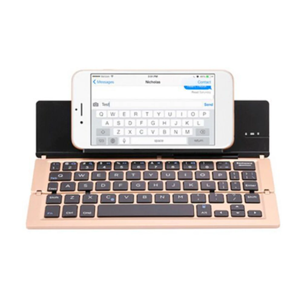 

59 Key Ergonomic Rechargeable Aluminum Alloy Wireless Bluetooth X Architecture Keyboard Universal Portable Ultra Slim Folding