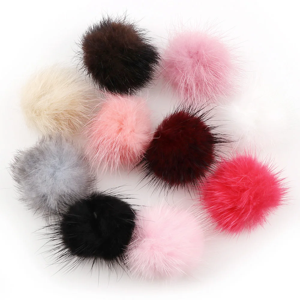 

5Pcs 10 Colors 4cm Mink Pompoms Fur Balls For Sewing On Knitted Keychain Scarf Shoes Hats Fur DIY Crafts Hair Accessories