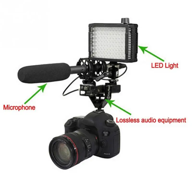 Держатель для камеры DSLR с тройным креплением и креплением Горячий башмак v-образная форма алюминиевый кронштейн для светодиодный видео светильник микрофоны