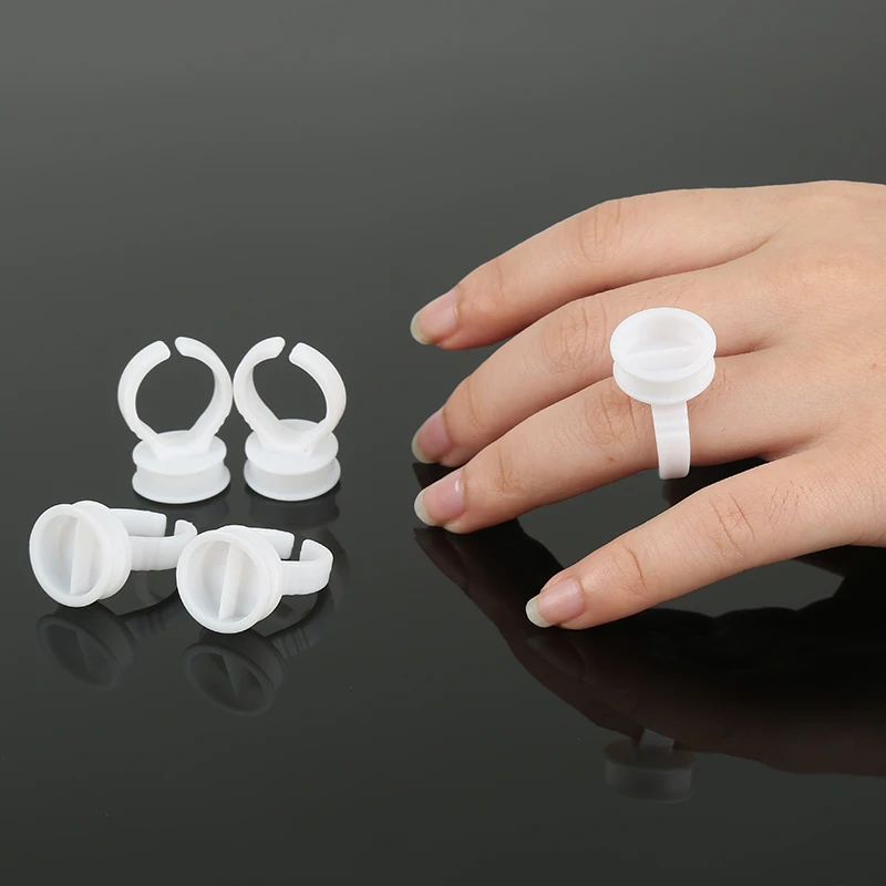 

5Pcs Tattoo Pigment Glue Rings Dual-slot Ink Holder Semi Permanent Makeup Supplies 2-slot Pallet for Eyelash Extension Newest