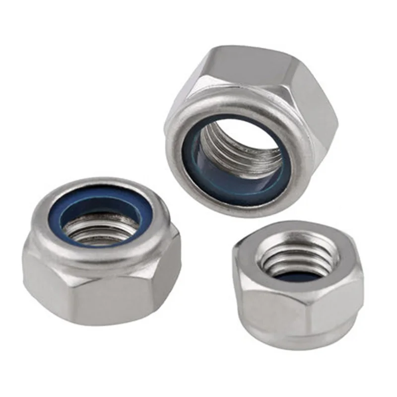 

M8 M10 M12 M14 M16 M20 304 Self-locking Hex Nuts Stainless steel locknut lock nut