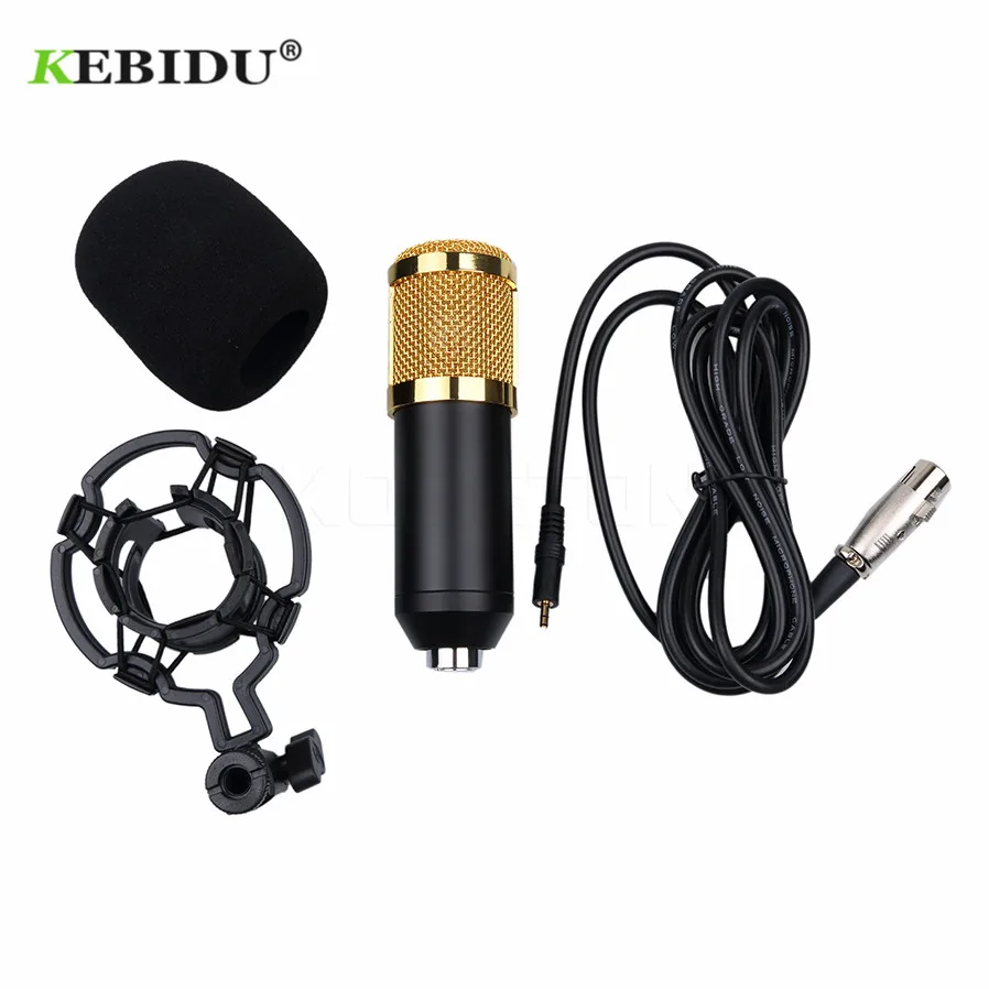 

kebidu 1pc hot Dynamic Condenser Wired Microphone Mic Sound Studio BM 800 for Recording Kit KTV Karaoke with Shock Mount