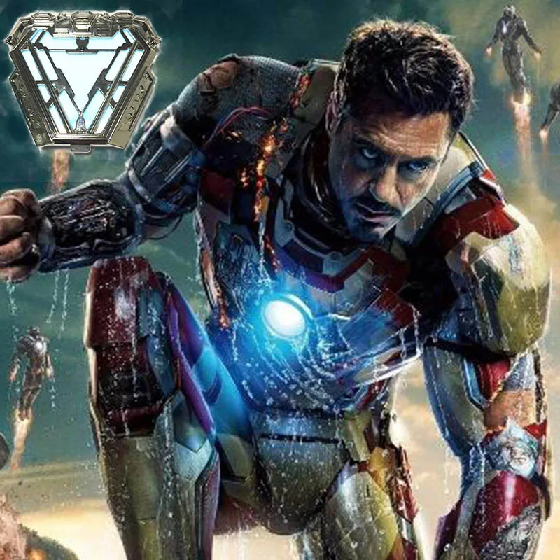 

1:1 scale Iron Man Mark47 MK50 Nano Suit Armor Arc Reactor LED Light Action Figure Collection Model Toy Include Display Stand